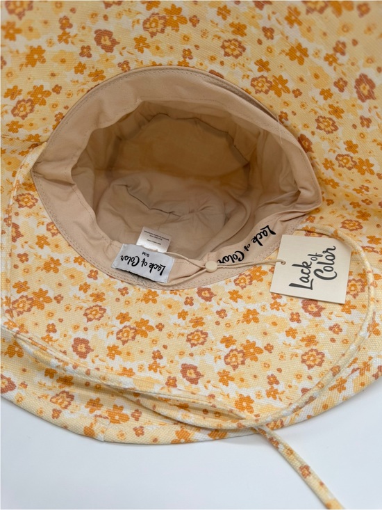 Lack of Color Holiday Bucket Hat Sunshine Bloom Floral Boho Sun Hat Cream Orange main image 6